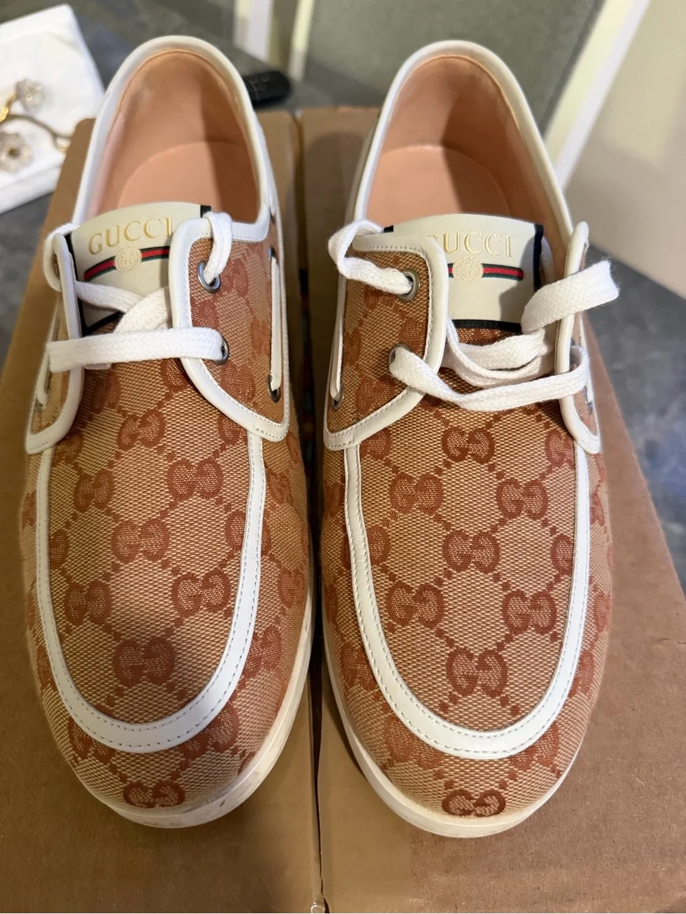 Gucci GG Canvas Boat Shoes